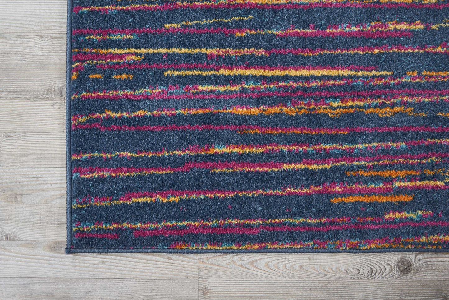 5' X 7' Blue And Pink Abstract Power Loom Area Rug