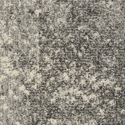 6' Gray And Ivory Abstract Runner Rug