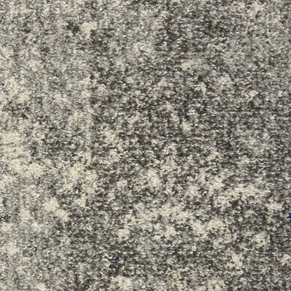 6' Gray And Ivory Abstract Runner Rug