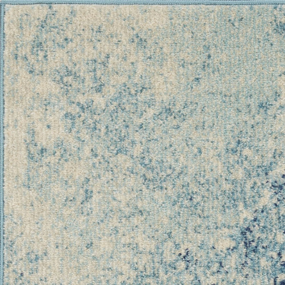 8' X 10' Blue And Ivory Abstract Area Rug