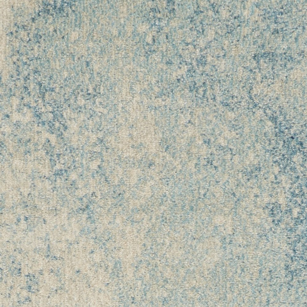 8' X 10' Blue And Ivory Abstract Area Rug