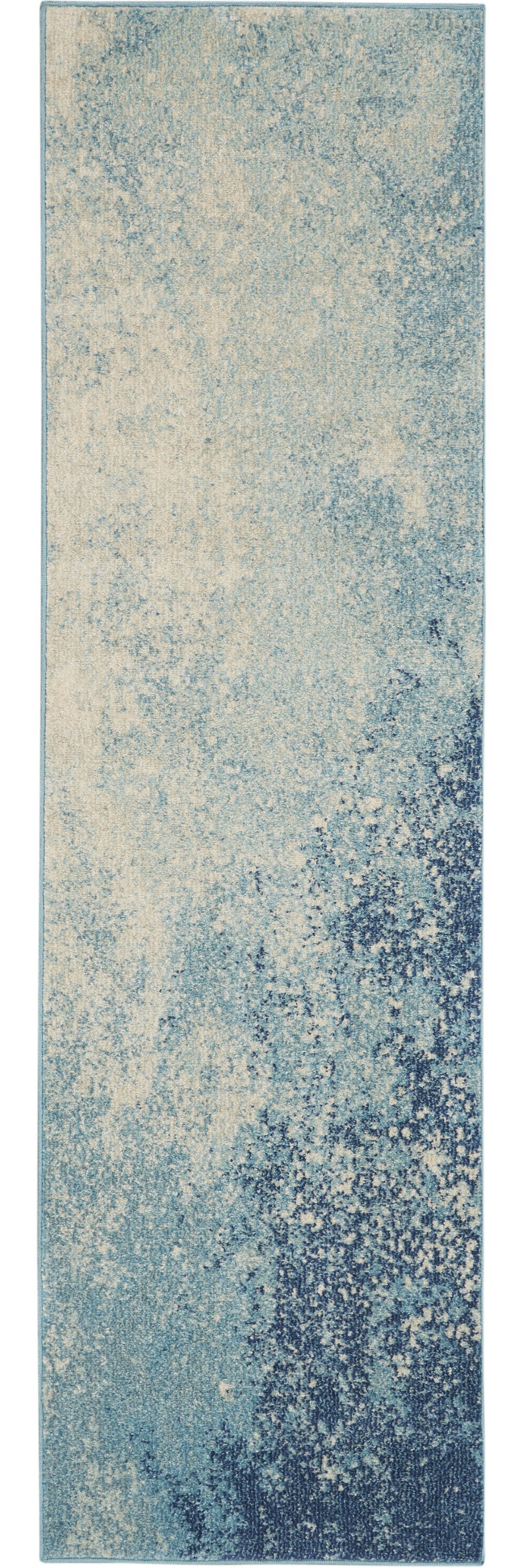 4' X 6' Ivory And Blue Abstract Power Loom Area Rug