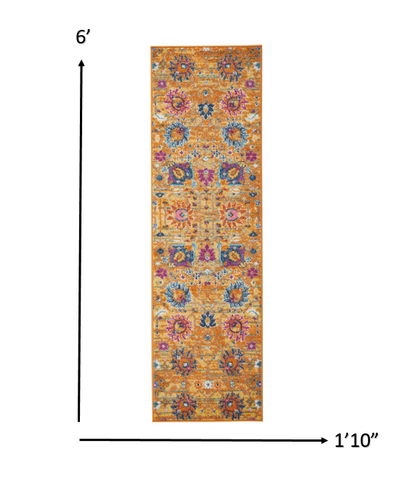 7' X 10' Sunset Floral Power Loom Area Rug