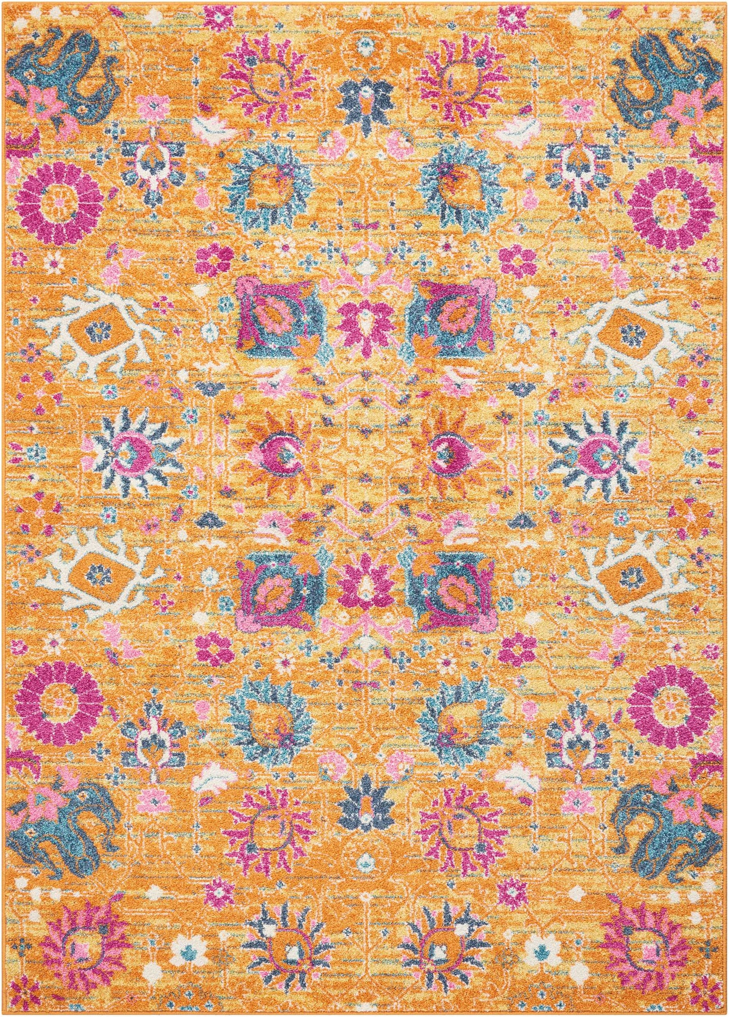 7' X 10' Sunset Floral Power Loom Area Rug