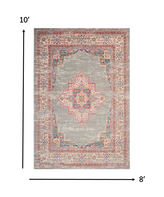 5' X 7' Gray Power Loom Area Rug