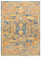 4' X 6' Teal And Gold Medallion Distressed Area Rug