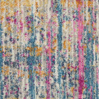 2' X 3' Ivory And Blue Abstract Area Rug