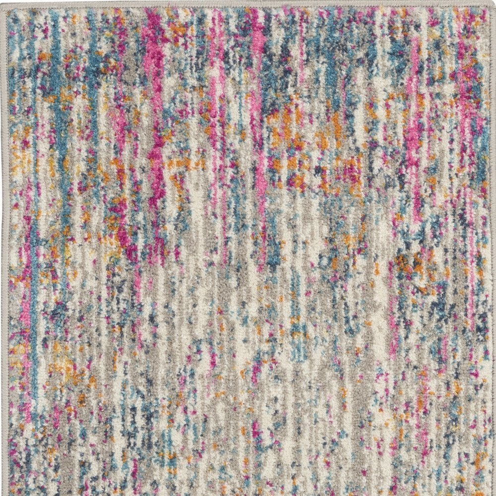 2' X 3' Ivory And Blue Abstract Area Rug