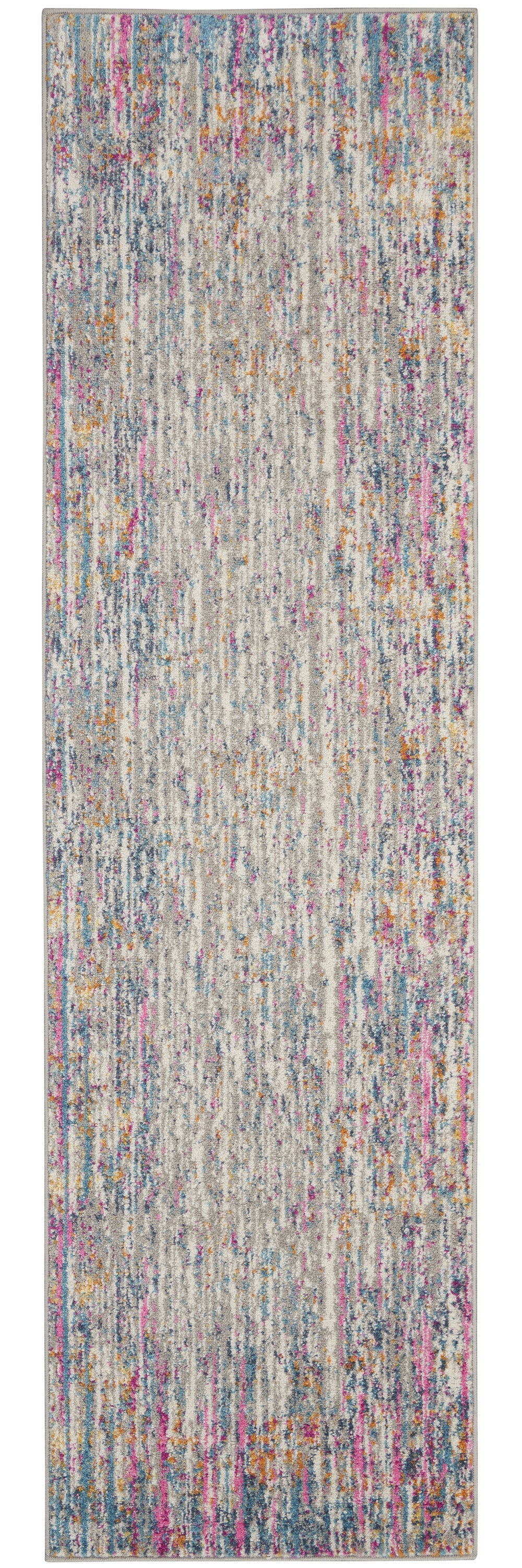 8' X 10' Pink And Ivory Abstract Power Loom Area Rug