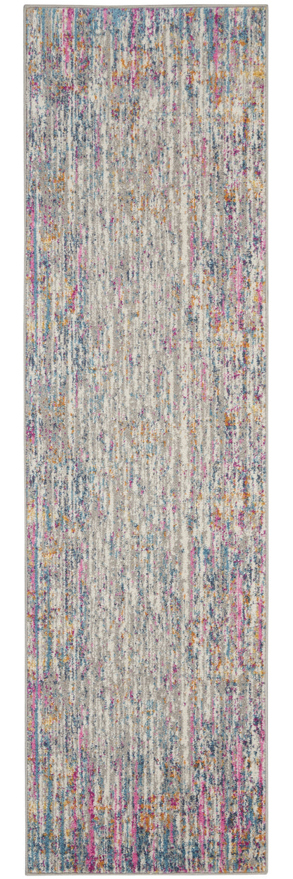 8' X 10' Pink And Ivory Abstract Power Loom Area Rug