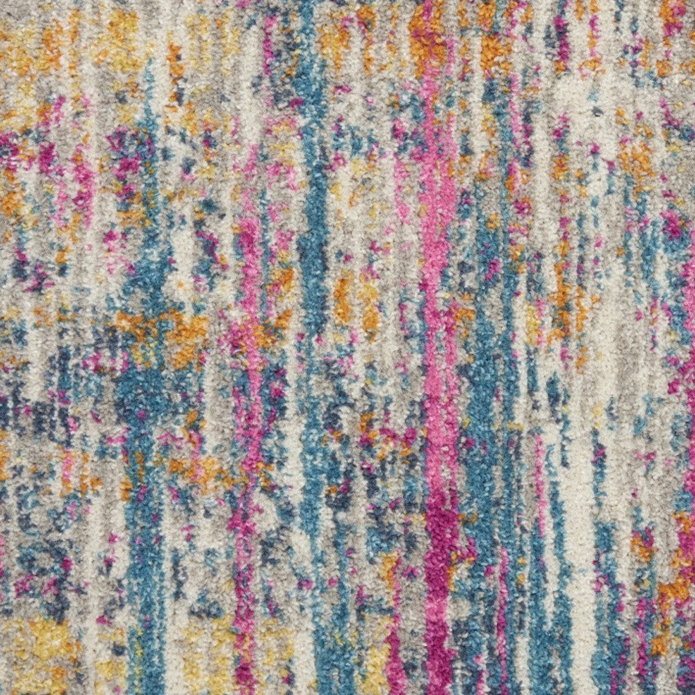 2' X 3' Ivory And Blue Abstract Area Rug