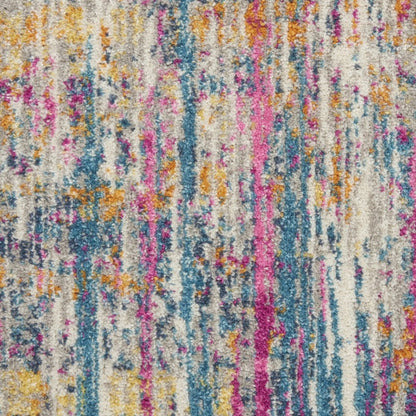 2' X 3' Ivory And Blue Abstract Area Rug
