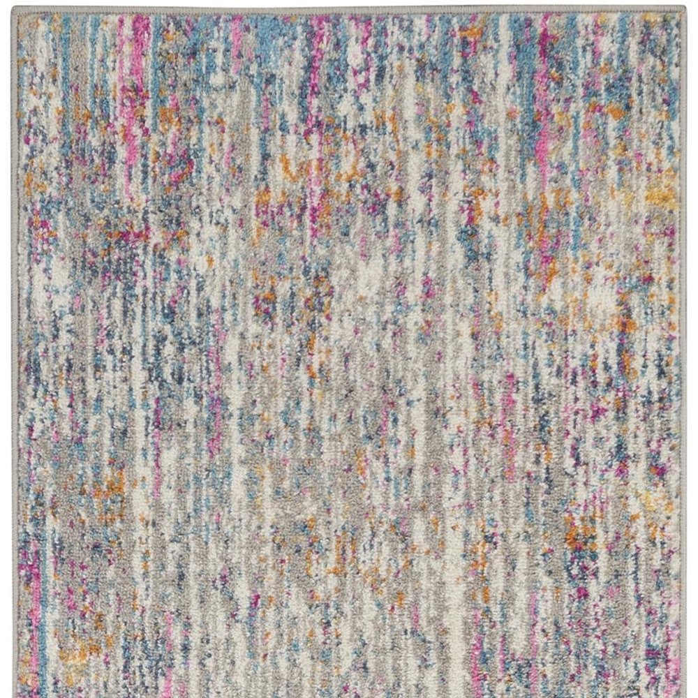 2' X 3' Ivory And Blue Abstract Area Rug