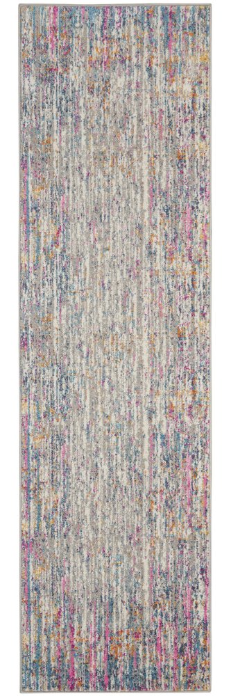 2' X 3' Ivory And Blue Abstract Area Rug
