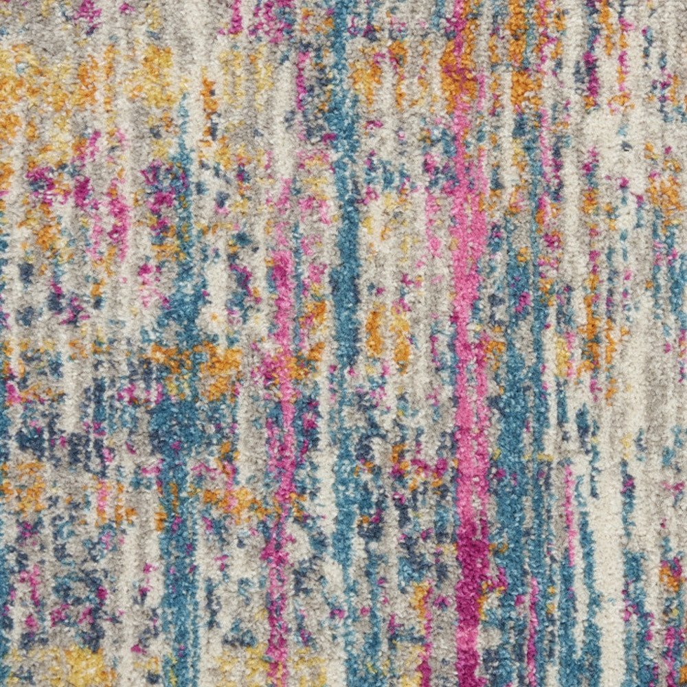 2' X 3' Ivory And Blue Abstract Area Rug