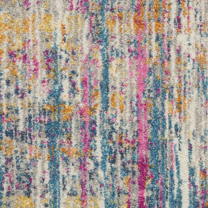 2' X 3' Ivory And Blue Abstract Area Rug