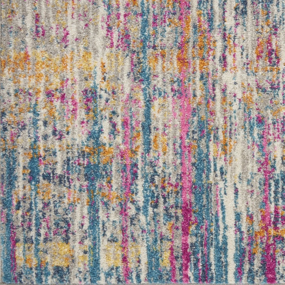 2' X 3' Ivory And Blue Abstract Area Rug