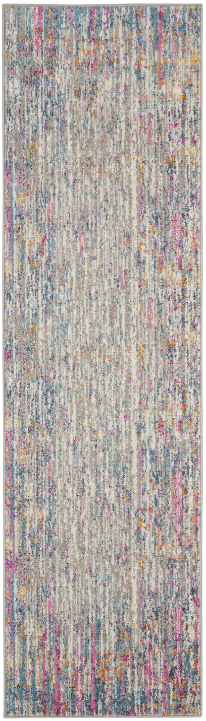 8' X 10' Pink And Ivory Abstract Power Loom Area Rug