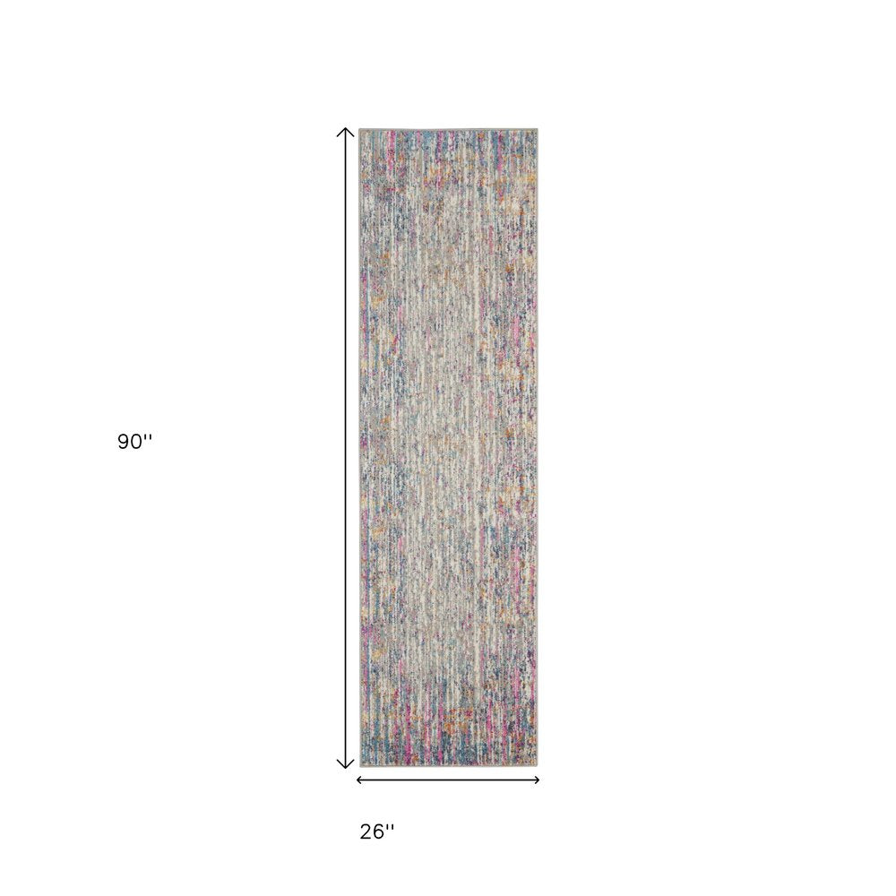 2' X 3' Ivory And Blue Abstract Area Rug