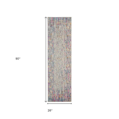 2' X 3' Ivory And Blue Abstract Area Rug