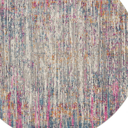 8' X 10' Pink And Ivory Abstract Power Loom Area Rug