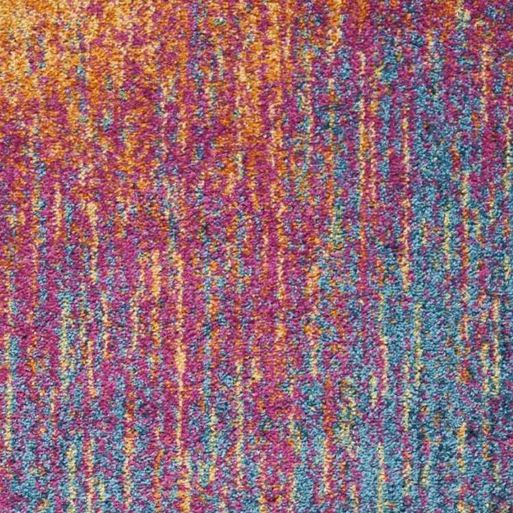 8' X 10' Blue And Orange Abstract Area Rug