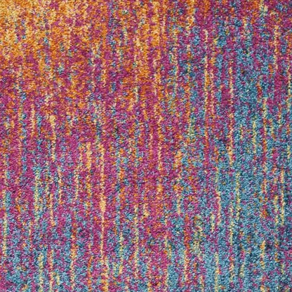 8' X 10' Blue And Orange Abstract Area Rug