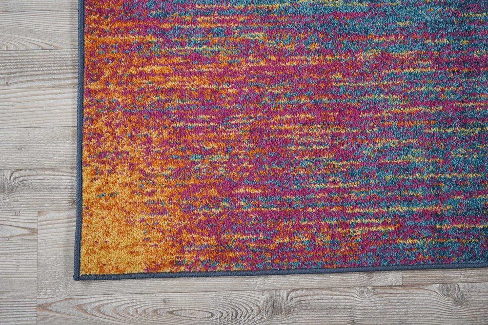 8' X 10' Blue And Orange Abstract Area Rug