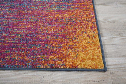 5' X 7' Blue And Pink Abstract Power Loom Area Rug