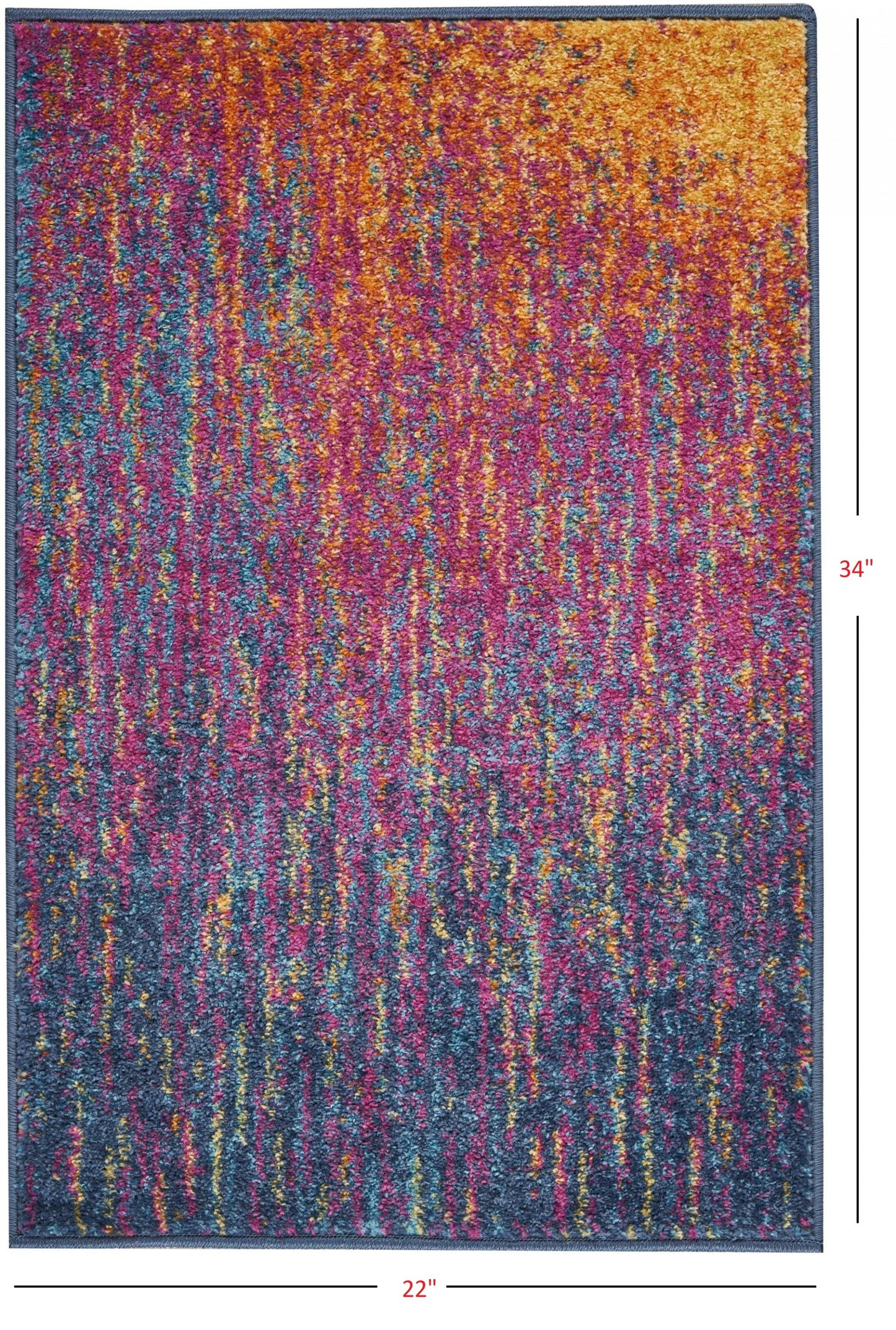 5' X 7' Blue And Pink Abstract Power Loom Area Rug