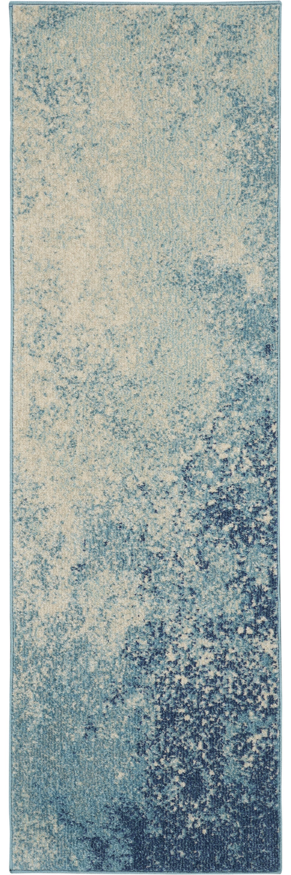 4' X 6' Ivory And Blue Abstract Power Loom Area Rug