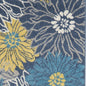 2' X 3' Blue And Gold Floral Area Rug