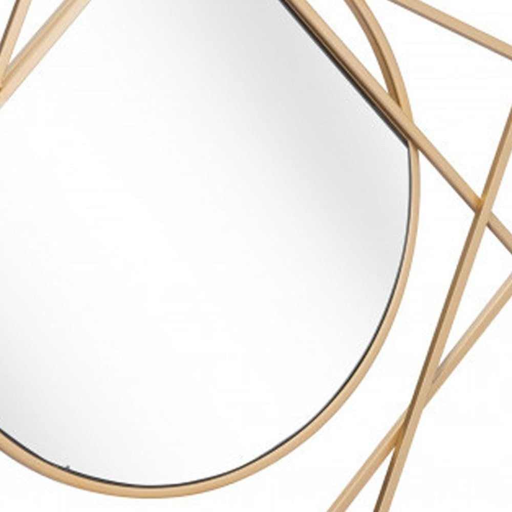 32" Gold Abstract Framed Accent Mirror