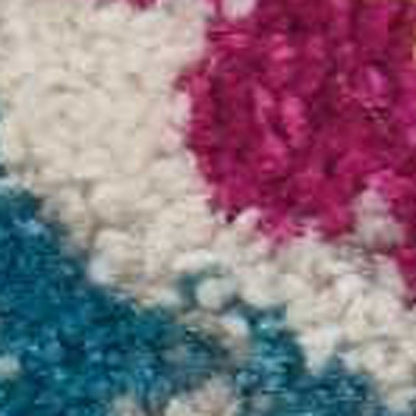 5' X 7' Ivory And Blue Floral Area Rug