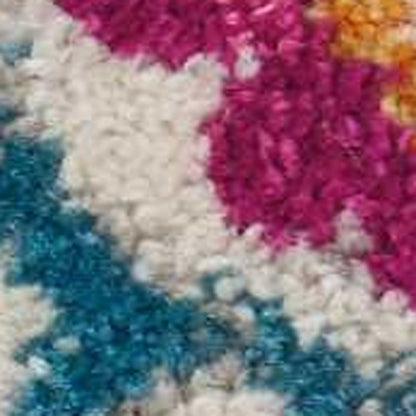 5' X 7' Ivory And Blue Floral Area Rug