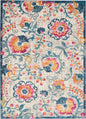 2' X 3' Ivory Floral Power Loom Area Rug