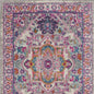 6' Light Gray And Pink Medallion Runner Rug