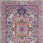 10' Light Gray And Pink Medallion Runner Rug