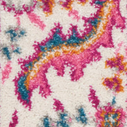 8' X 10' Light Gray And Pink Medallion Area Rug