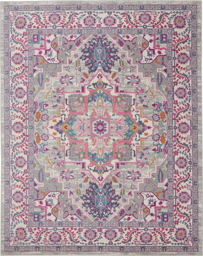 4' X 6' Pink And Gray Power Loom Area Rug