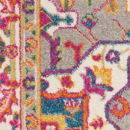 7' X 10' Teal And Ivory Medallion Distressed Area Rug