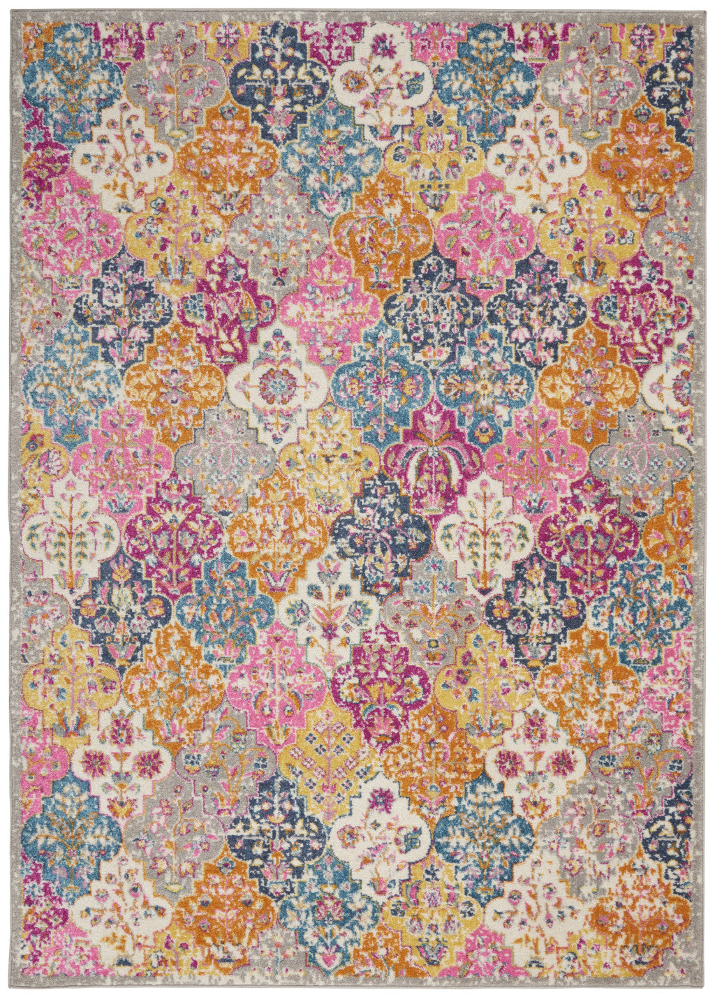 2' X 3' Pink And Gray Geometric Dhurrie Area Rug