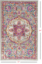 8' Pink And Gray Round Power Loom Area Rug