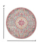 8' Pink And Gray Round Power Loom Area Rug