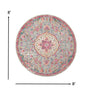 8' Pink And Gray Round Power Loom Area Rug