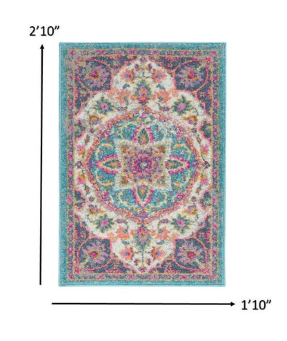 7' X 10' Pink And Green Dhurrie Area Rug