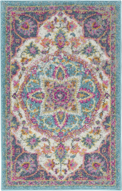 7' X 10' Pink And Green Dhurrie Area Rug