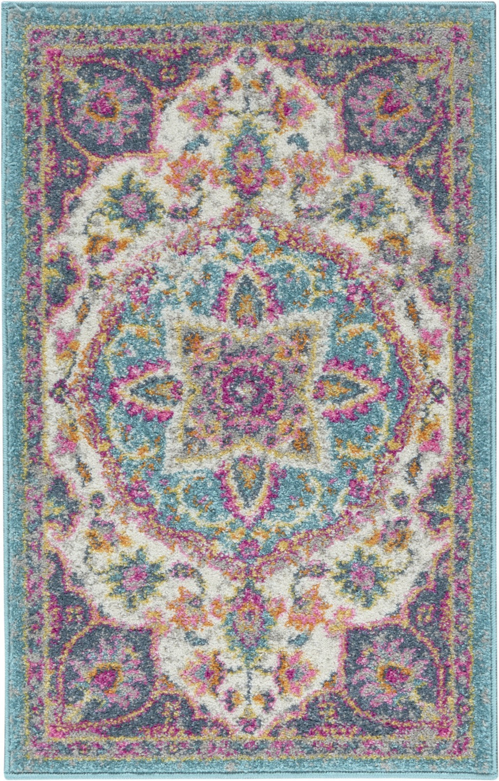 7' X 10' Pink And Green Dhurrie Area Rug