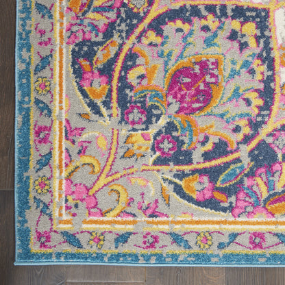 7' X 10' Pink And Green Dhurrie Area Rug