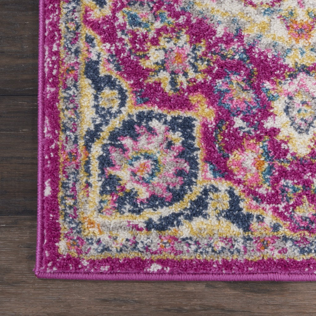 8' Pink Dhurrie Runner Rug